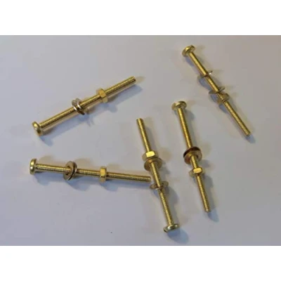Image of M3X40 BRASS PAN HEAD BOLTS NUTS &amp; WASHERS PACK 0F 5 SET SCREWS