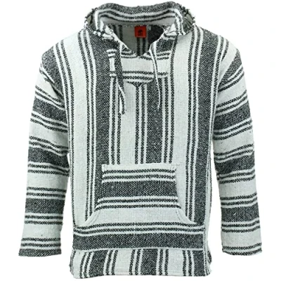 Image of LOUDelephant Recycled Mexican Baja Jerga Hoody White Black (Large)