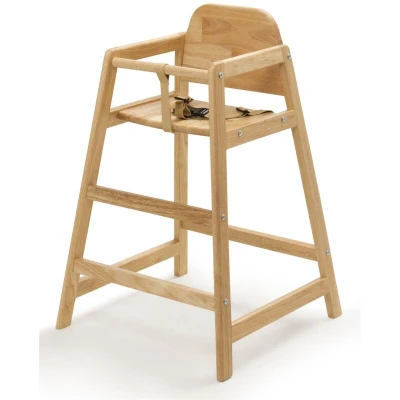 Image of Safetots Simply Stackable Wooden High Chair, Natural, Highchair for Baby and Toddler, Stylish Practical, Your Home or Space Saving Chair Restaurant