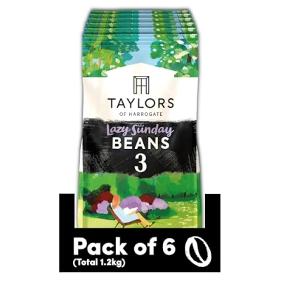 Image of Taylors of Harrogate Lazy Sunday Coffee Beans, 200 g (Pack 6 Total 1.2kg)
