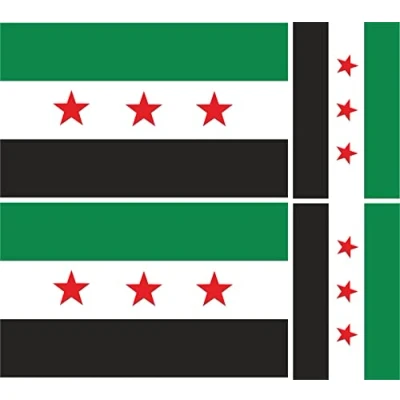 Image of Landing Designs 4 x Syrian National Council Flag Vinyl Car Van iPad Laptop Sticker