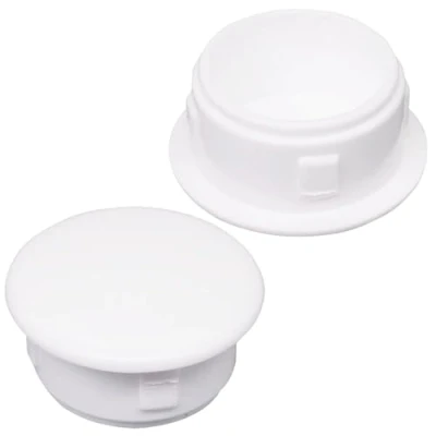 Image of SKIR&#039;CO (10 pcs) White Plastic Hole Plugs 15 mm, Drill Cover Caps, Furniture Plug, Screw