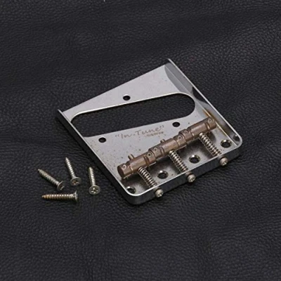 Image of Gotoh Telecaster Bridge with Brass &quot;In Tune&quot; Saddles, Aged Finish
