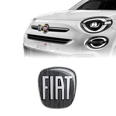 Image of Fiat 14187A 3D Sticker Replacement Logo Black for 500X Front