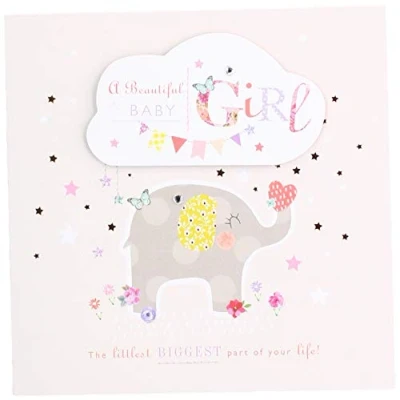 Image of Hallmark New Baby Girl Card &#039;Beautiful&#039; Small