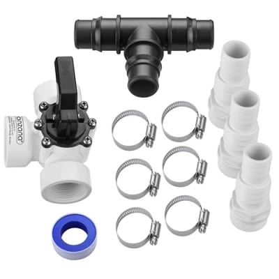 Image of MONZANA® Solar Pool Water Heating Regulation Kit Complete 12 Piece Bypass Set for Flow Control &amp; Heater Valve Connectivity Ideal Heat Pump Systems
