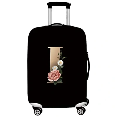 Image of Initial Letter Printed Design Travel Trolley Case Cover Protector Washable Suitcase Luggage Storage Covers for 18 28 inch (XL (29 32 Luggage), gold I)
