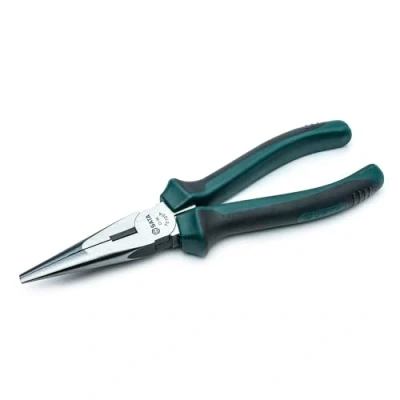 Image of SATA ST70102AST 8 Inch Long Nose Cutting and Gripping Pliers with Nickel Chrome Steel Body Anti Slip Handles