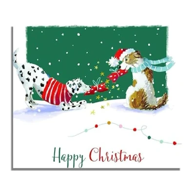 Image of GBCC Ling Design Pack of 6 Artistic Charity Christmas Cards &#039;Cracking Fun&#039; 1 Illustrated From The Great British Card Company, Multicoloured, 141 x mm