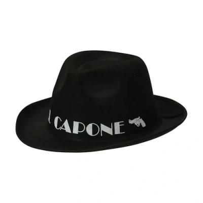 Image of Widmann 01884 Al Capone Felt Hat Unisex Adult, Black, One Size