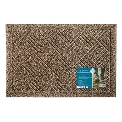 Image of JVL Dirt Defender Scraper Door Mat 40 x 60 cm, Squares, Beige