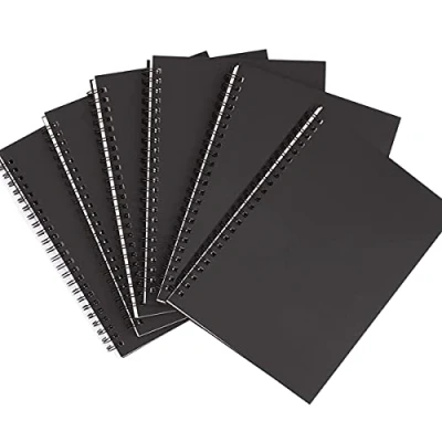 Image of TSKDKIT 6 Pcs A5 Sketchbooks Blank Notebooks Black Kraft Cover Sketch Books Page Journal 80GSM Paper Pad for Adults &amp; Kids