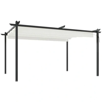 Image of vidaXL Garden Gazebo with Retractable Roof 4x3 m Cream