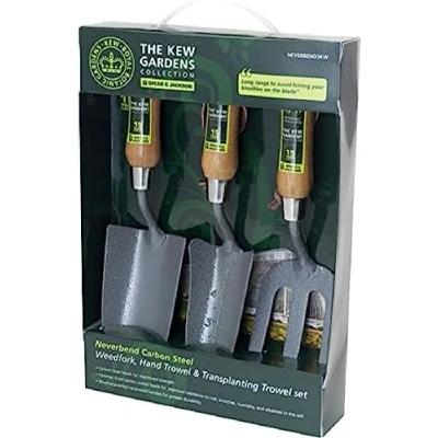 Image of 3 Piece Gardening Set by Fixtures Kew Neverbend Carbon Trowel &amp; Fork Box