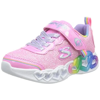 Image of Skechers 303751L PKMT Sneaker, Pink Mesh/Multi Trim, 3 UK