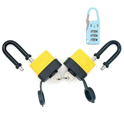Image of Set of 2 Keyed Alike Waterproof Padlock, Weather Resistant Outdoor Padlock,Long Shackle Weatherprooflock