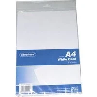 Image of Stephens White Card A4 210gsm 50 Sheets, Great For Printing, Photocopying, Making, Decoupage, And Scrapbook Designs, Perfect Cardboard Base Craft Projects, Essential Stationery Item