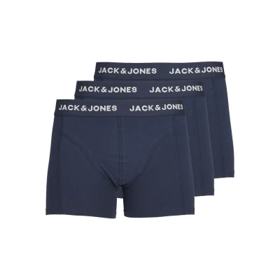 Image of Jack &amp; Jones Men&#039;s Jacanthony Trunks 3 Pack Blue Boxer Shorts, (Blue Nights Detail: Night Night), M UK