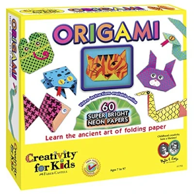 Image of Creativity for Kids F901795 West Design Junior Selection Neon Origami Large Kit, Multi Color