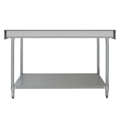 Image of KuKoo Prep table With Single Over Shelf Commercial Heavy Duty Work Bench Kitchen Stainless Steel Home Preparation Worktop 6ft