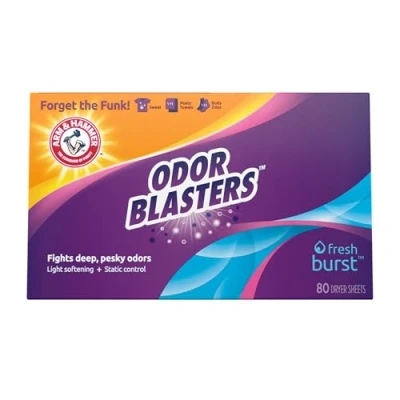 Image of Arm &amp; Hammer Dryer Sheet 80ct Odor Blaster Fresh Burst