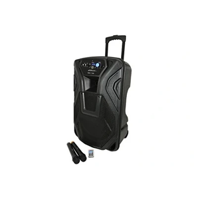 Image of QTX BUSKER 15 Rechargeable Battery Powered Portable PA with 2 Wireless Microphones and Bluetooth Connectivity Inch