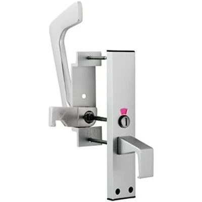 Image of Dzina Disabled Toilet Handle Facility Indicator Bolt Set for Sliding or Hinged Door Lock Satin Anodised Aluminium Finish