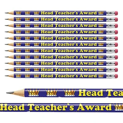 Image of 12 Head Teachers Award Crown Childrens Pupils School Reward Pencils Primary Teaching Services