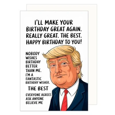 Image of Edition Seidel Premium Birthday Card with Envelope. Greeting Saying Man Woman America Trump Funny (G3689 SW024)