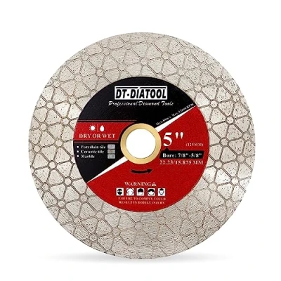 Image of DT DIATOOL Diamond Blade 125mm for Porcelain Tile Ceramic Marble Artificial Stoneware Edge Grinding Cutting Disc