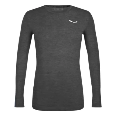 Image of Salewa Zebru Fresh Merino Responsive Long Sleeve Tee Men, Red Orange, 50/L, Male