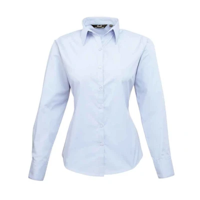 Image of Premier Womens/Ladies Long Sleeved Shirt (Light Blue) Size 30