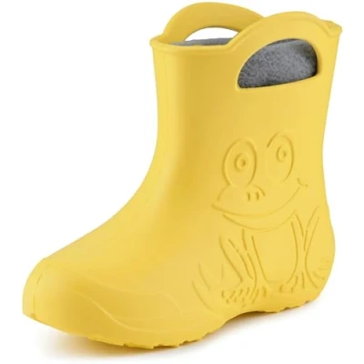 Image of Ladeheid Children&#039;s Girl&#039;s Boy&#039;s EVA Wellington Boots Rain Shoes LA CA 03 (Yellow, 7/7.5 UK)