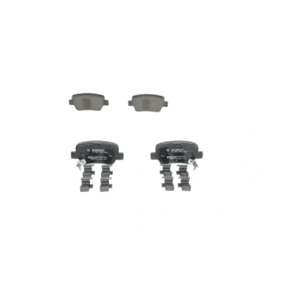 Image of 0446605040, 0446605041, 0446605042, 0446605043, 04466YZZE5 Brake pad set BOSCH 0 986 494 933 Low Metallic with acoustic wear warning spring