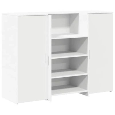 Image of vidaXL Reception Desk White 135x50x103.5 cm Engineered Wood