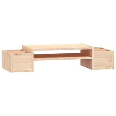 Image of vidaXL Monitor Stand 70x27.5x15 cm Solid Wood Pine