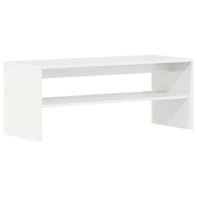 Image of vidaXL tv stand high gloss white engineered wood cabinet with storage 100x40x40 cm for living room/bedroom decor