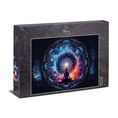 Image of Ulmer Puzzleschmiede Puzzle &quot;Chakra&quot; Intensive 1000 Piece for Adults Meditative Motif with Mandala Symbol, Energy of the Universe Quality Made in Germany