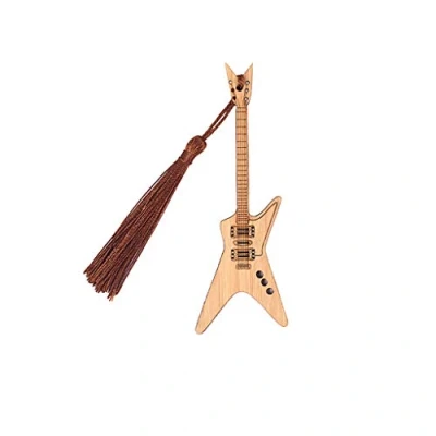 Image of Alnicov Design Guitar Bamboo Bookmark With Tassels For DIY Projects and Gifts Tags 1C14