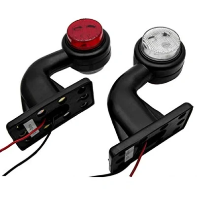 Image of Car SIDE Light HugeAuto 2X 12V 6LED ELBOW MARKER LIGHTS RUBBER LAMP OUTLINE TRAILER TRUCK VAN LORRY