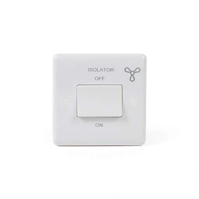 Image of Lieber Silk White Pole Fan Isolator Switch Curved Edge