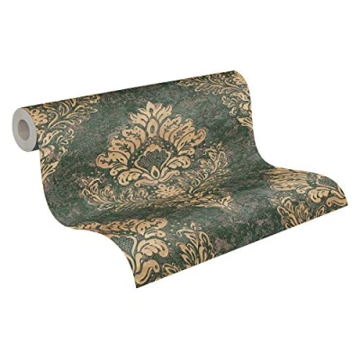 Image of Baroque Wallpaper Metropolitan Stories 2 A.S. Création Non Woven 10.05 m x 0.53 Beige Brown Green Made in Germany 379011 37901 1