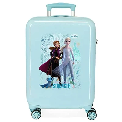 Image of Disney Frozen Find Your Strenght Blue Cabin Suitcase 38x55x20 cm Rigid ABS Combination lock 34 Litre 2.6 Kg 4 Double Wheels Hand Luggage