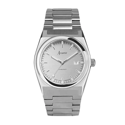 Image of Accurist Mens Origin 41mm Quartz Watch in Silver with Analogue Display, and Stainless Steel Bracelet 70008