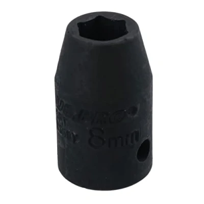 Image of 8mm 3/8in Drive Shallow Stubby Metric Impacted Socket 6 Sided Single Hex