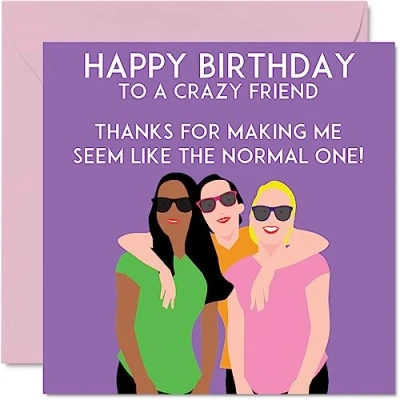 Image of Fun Cool Birthday Cards for Women I Don&#039;t Know Karate But Crazy Happy Card Best Friend Work Colleague Sister Cousin Auntie, 145mm x Cute Humour Bday Greeting