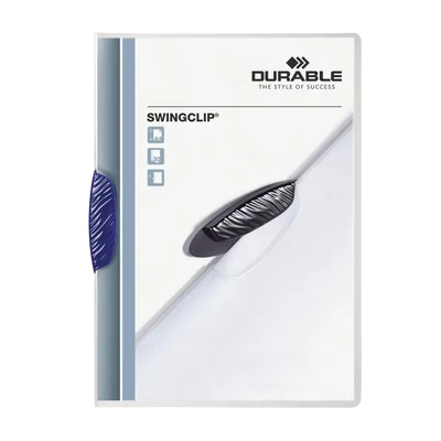 Image of DURABLE Hunke &amp; Jochheim Swing Clip Folder Polypropylene 30 Sheets Dark Blue Transparent