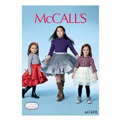 Image of Mccall&#039;s Patterns 7498 CCE,Children&#039;s/Girls Skirts,Sizes 3 6, Tissue, Multi/Colour, 17 x 0.5 0.07 cm