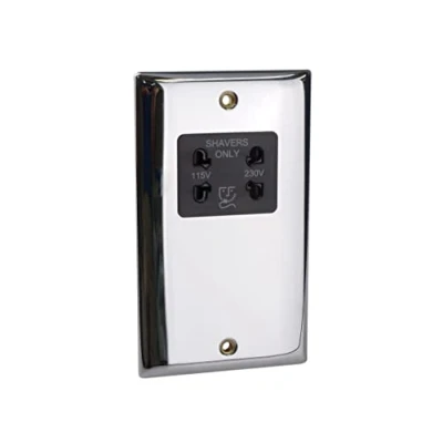 Image of SMJ PPSKSHAV CH Dual Voltage Shaver Socket and Neon Chrome