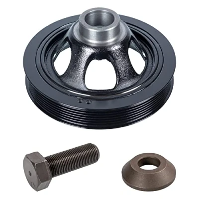Image of 2710300003, 2710300003S1, A2710300003, A2710300003S1 crankshaft Pulley FEBI BILSTEIN 171925 7 PK 169mm with pipe connector, screw, for